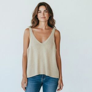 Joe Fresh Beige Knit Tank Top